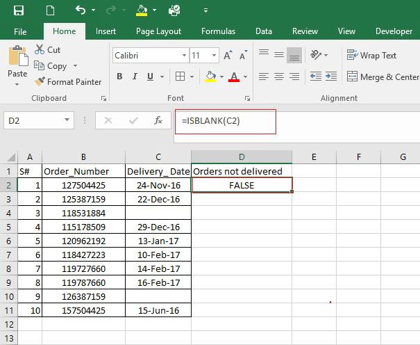 Hướng dẫn cách sử dụng hàm ISBLANK trong Excel qua các ví dụ